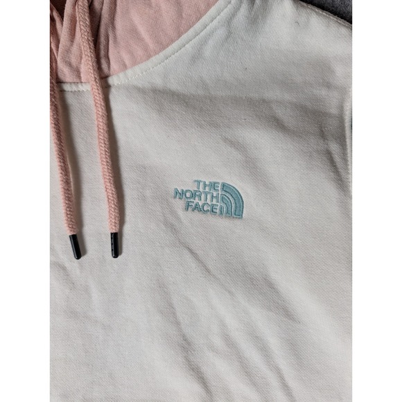 The North Face Womens Colorblock Hoodie Pastel Pink Mint Green Cream Pullover M - Picture 6 of 9